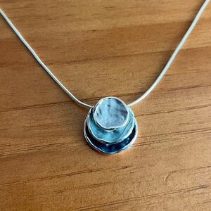 BOGO Blue enamel and silver tone necklace
